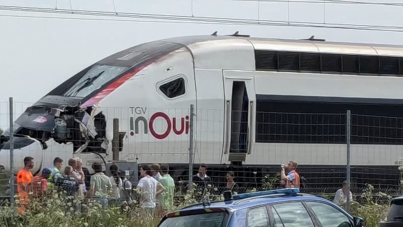 La motrice du TGV touchée par un arbre suite à une tornade sur la Bourgogne mercredi 31 juillet 2024, tornade interrompant la circulation sur la LGV Sud-Est La motrice du TGV touchée par un arbre suite à une tornade sur la Bourgogne mercredi 31 juillet 2024, tornade interrompant la circulation sur la LGV Sud-Est
