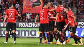 Des joueurs du Stade Rennais, au Roazhon Park le 19 septembre 2020