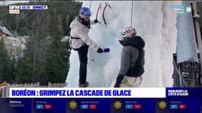 Vallée de la Vésubie: grimper une cascade de glace au Boréon