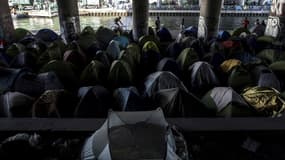 Le campement de migrants de Porte de la Villette, au nord de Paris, le 20 avril 2018