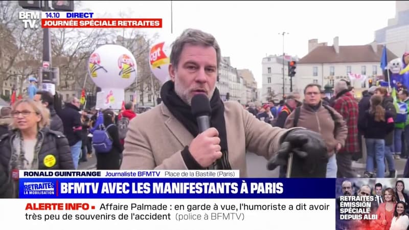 Mobilisation contre la réforme des retraites: le cortège parisien s'élance de la place de la Bastille