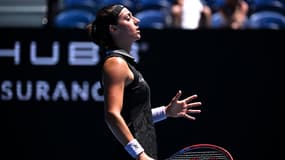 Caroline Garcia, lors de son match face à Magda Linette le 23 janvier 2023 à l'Open d'Australie