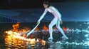 Cathy Freeman lors de la cérémonie d'ouverture des JO 2000