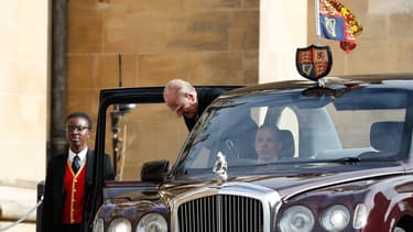 Le prince Philip arrivant au mariage de la princesse Eugénie.