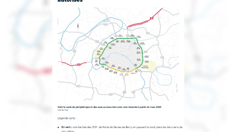 La voie de covoiturage sur le périphérique parisien, mais aussi sur des portions des autoroutes A1, A12 et A13, sera mise en place à partir du lundi 3 mars 2025.