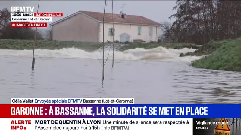 Crues: une digue effondrée à Bassanne (Lot-et-Garonne)