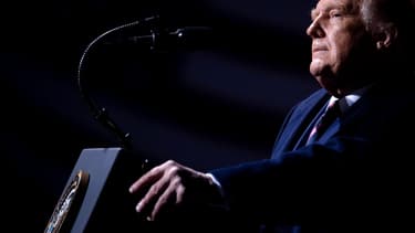 Donald Trump lors d'un meeting à Bemidji dans le Minnesota le 19 septembre 2020.