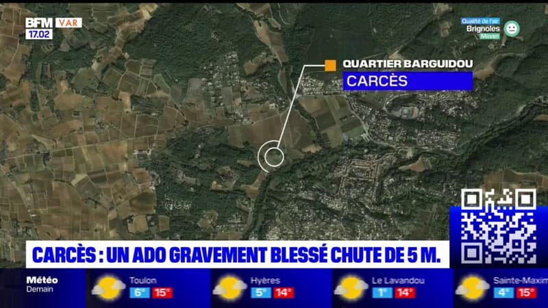 Var: un adolescent gravement blessé après une chute de cinq mètres à Carcès