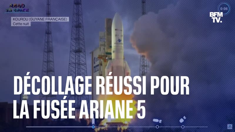Décollage réussi pour la fusée Ariane 5, qui a placé sur orbite deux satellites de télécommunications