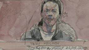 Tony Meilhon face à la cour d'assises pour le premier jour de son procès, le 22 mai 2013.