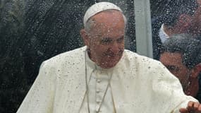 Le pape François, mercredi au sanctuaire marial d'Aparecida au Brésil, où il va célébrer la première grand-messe de son pontificat hors de Rome.