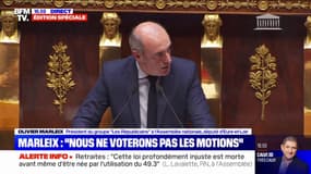 Olivier Marleix (LR): "Nous ne voterons pas les motions de censure"