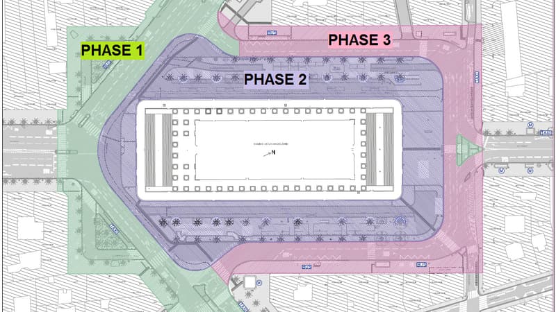 Les travaux de la Madeleine auront lieu en trois phases. 