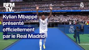 Kylian Mbappé présenté officiellement par le Real Madrid au stade Santiago Bernabéu devant près de 80.000 personnes