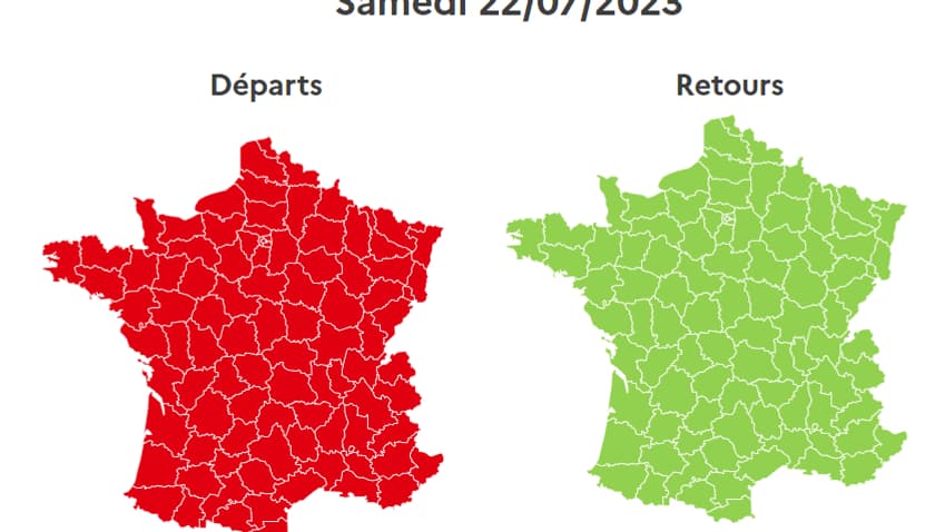 Prévisions Bison Futé du samedi 22 juillet 2023 Prévisions Bison Futé du samedi 22 juillet 2023