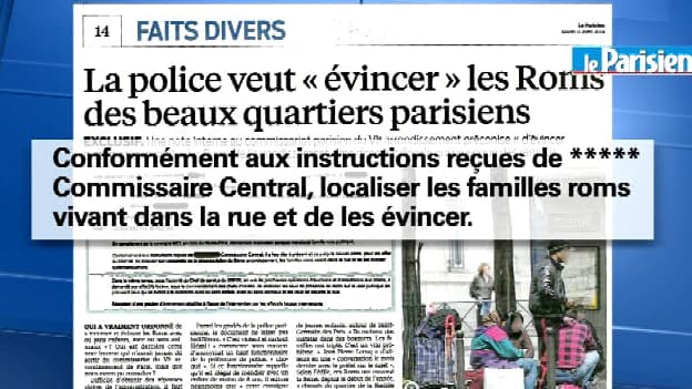 "Le Parisien" publie ce mardi une note interne de la police du 6e arrondissement de Paris donnant des "consignes sur les Roms".