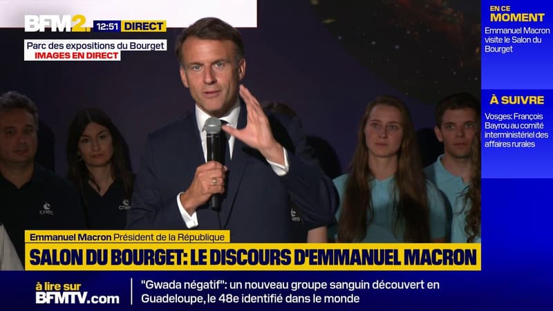 Bourget : Emmanuel Macron pointe l'importance de l'accélération du spatial en matière de défense