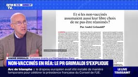 Non-vaccinés en réanimation: le Pr André Grimaldi s'explique sur BFMTV sur sa tribune
