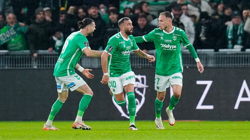Irvin Cardona buteur pour Saint-Etienne à Geoffroy-Guichard, 23e journée de Ligue 1, 22 février 2025