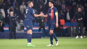 Kylian Mbappé et Marquinhos lors de PSG-Dortmund, le 7 mai 2024 en Ligue des champions