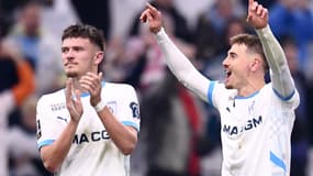 Quentin Merlin et Valentin Rongier avec l'OM en décembre 2024