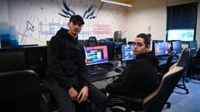 Les fondateurs de la  Karmine Corp, Kamel "Kameto" Kebir et Amine "Prime" Mekri à Paris