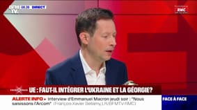 François-Xavier Bellamy (LR) propose "d'arrimer l'Ukraine à l'espace européen" mais "sans en faire un État membre de l'UE"