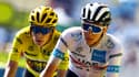 Tadej Pogacar et Jonas Vingegaard (en jaune) lors du Tour de France 2022