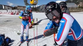 Cyprien Sarrazin (à droite) était à l'entraînement à Montgenèvre le mardi 16 avril 2024.