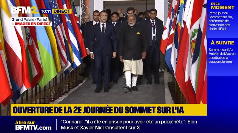 Sommet de l'IA: Emmanuel Macron arrive avec Narendra Modi