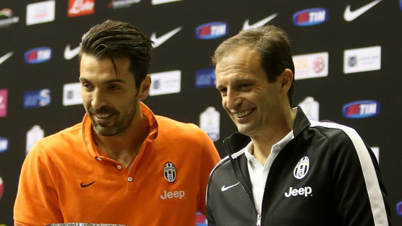 Gianluigi Buffon en compagnie de Massimiliano Allegri.