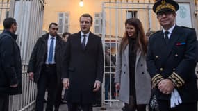 Emmanuel Macron et Marlène Schiappa à Ajaccio. 