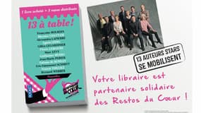 "13 à table!", le recueil de 13 nouvelles au profit des Restos du coeur, est en vente au prix de 5 euros.