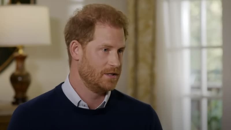 Le prince Harry lors de son interview à ITV News, diffusée le 8 janvier 2023