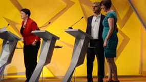 Ruth Davidson, Sadiq Khan et Frances O-Grady, partisans du "remain", sur le plateau du débat organisé par la BBC