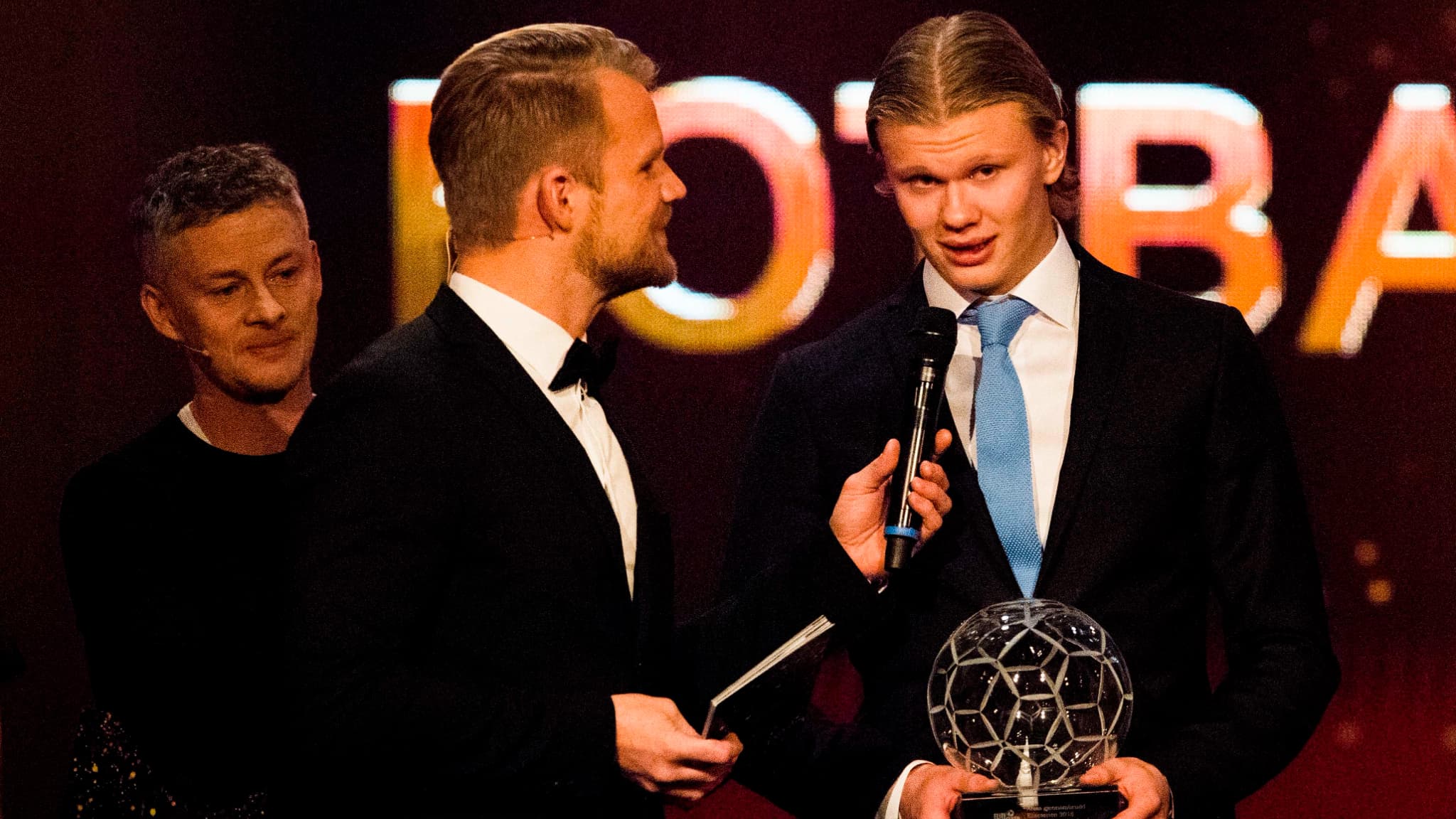 Ole Gunnar Solskjaer, Jonas Bergh-Johnsen et Erling Haaland, le 25 novembre 2018 Ole Gunnar Solskjaer, Jonas Bergh-Johnsen et Erling Haaland, le 25 novembre 2018