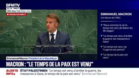 "Nous portons la responsabilité collective d'avoir failli jusqu'ici à bâtir une paix juste et durable au Proche-Orient", affirme Emmanuel Macron