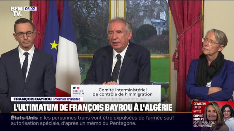 François Bayrou lance un ultimatum à l'Algérie pour 