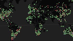 Le service visualisation de données du journal anglais le Guardian a fait une carte du monde des impacts de météorites.