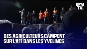  Des agriculteurs campent sur l'A11 dans les Yvelines 