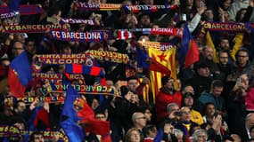 Les supporteurs du FC Barcelone lors du 8e de finale retour de Ligue des champions contre Naples, le 12/03/2024