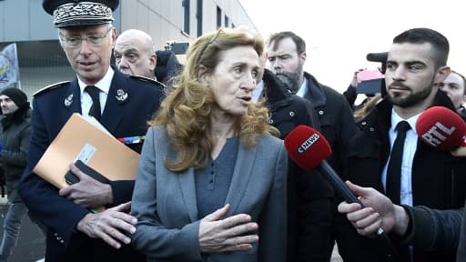 Nicole Belloubet lors d'une visite le 16 janvier 2018 à la prison de Vendin-le-Vieil. 