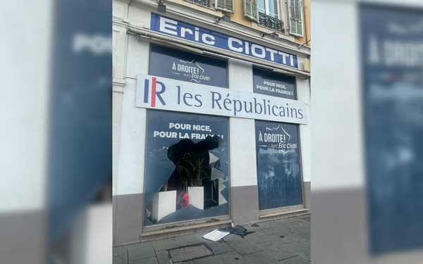 La permanence de d'Eric Ciotti, vandalisée, à Nice