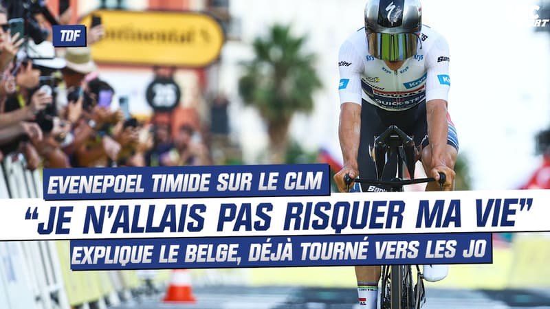 Tour de France (E21) : "Je n'allais pas risquer ma vie", timide sur le CLM, Evenepoel pense déjà aux JO