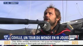 "Une joie lourde qui libère". Thomas Coville est arrivé à Brest