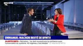 Retraites: "On doit reconstruire la confiance avec l'universalité du système. 42 régimes, c'est illisible", déclare Emmanuel Macron 