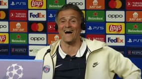 Luis Enrique, l'entraîneur du PSG, en conférence de presse le 4 mars 2024
