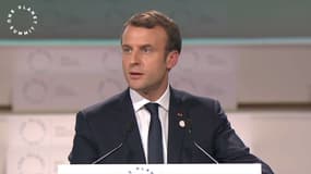 Emmanuel Macron lors de son discours ce mardi. 
