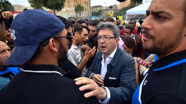 Jean-Luc Mélenchon en campagne, ce samedi 3 juin à Marseille.