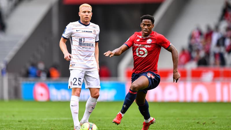 Florent Mollet et Jonathan David lors de Lille-Montpellier